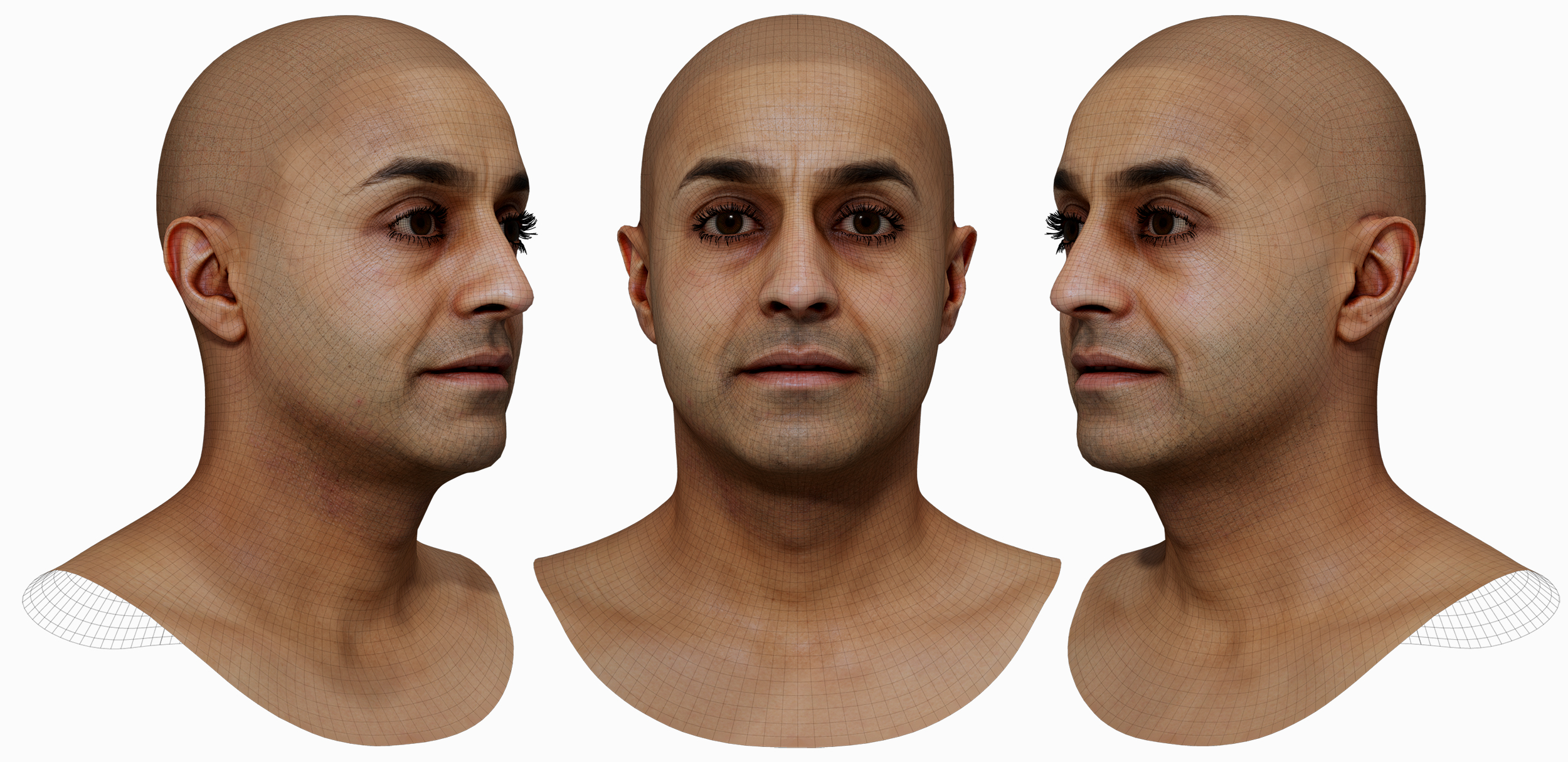 Male 3D model / Retopologised Head Scan 41