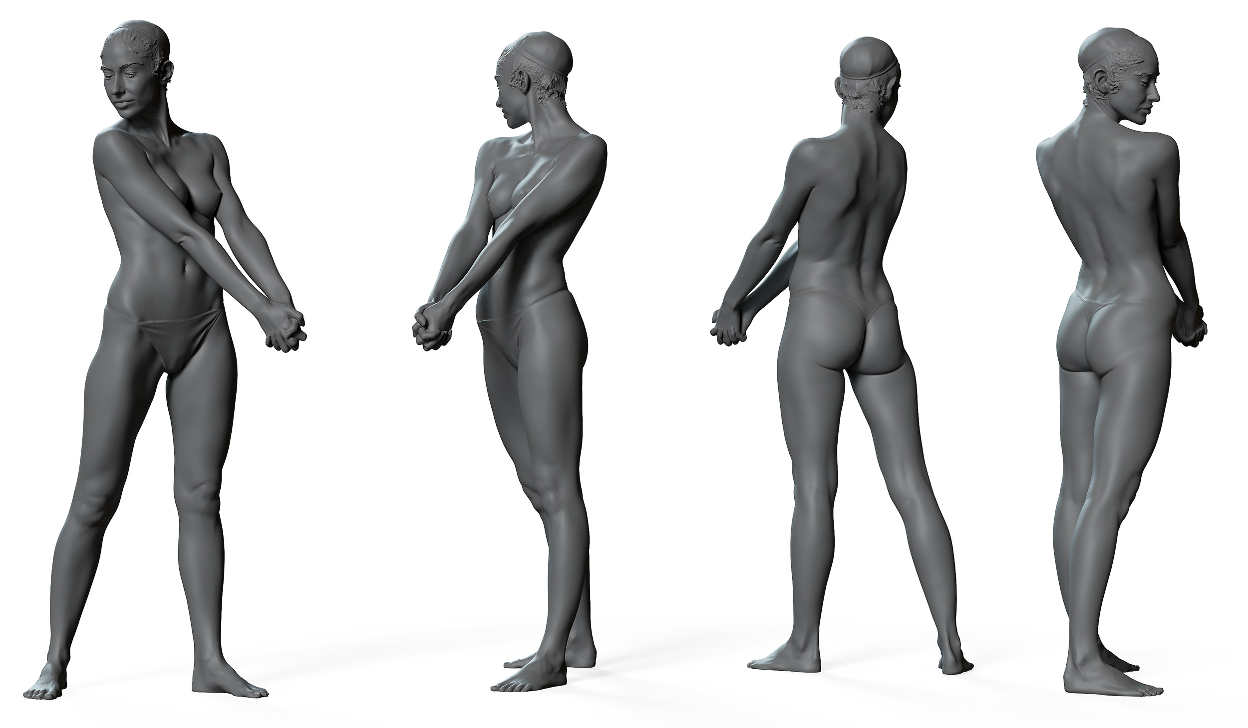Female Body on Toes Base Mesh in T-Pose 3D Model $12 - .unknown .3ds .c4d  .dae .dwg .dxf .fbx .max .ma .obj .stl - Free3D