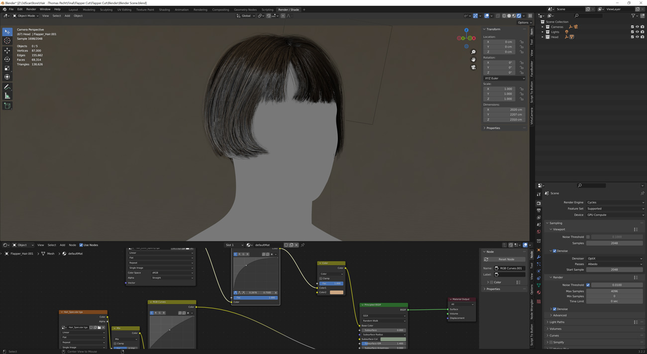 Blender hair card