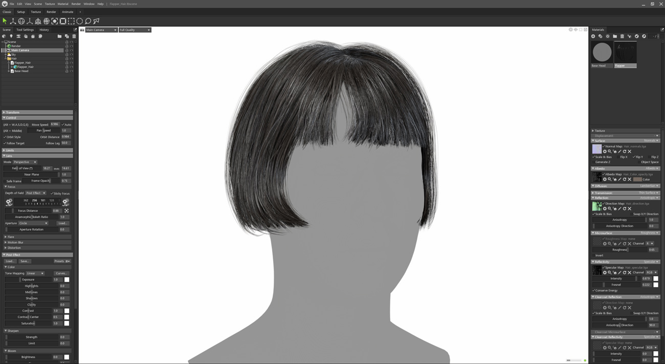 polygon hair for marmoset toolbag