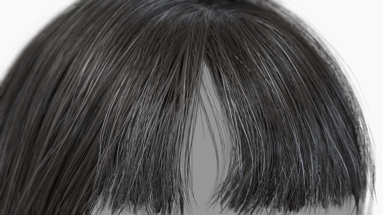 Realtime female hair cut 