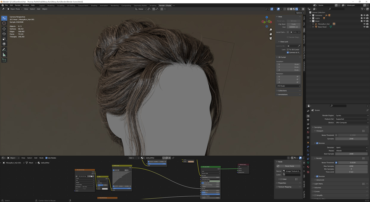 Blender hair card