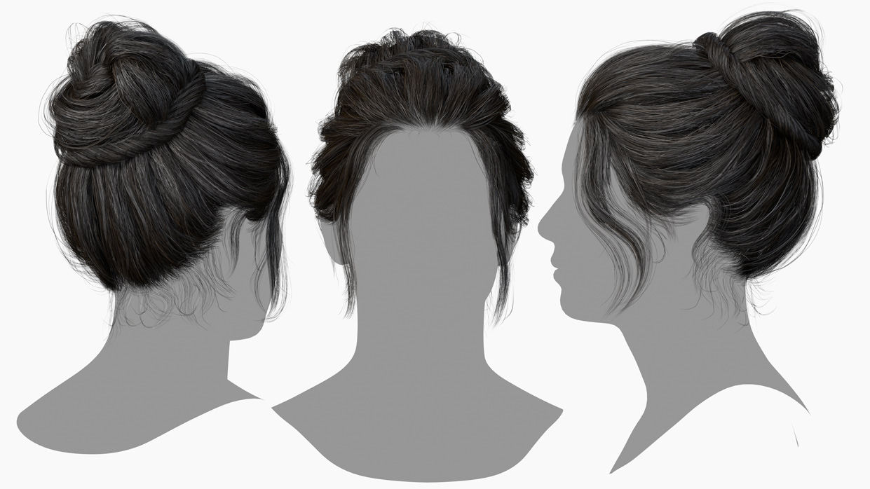 Male polygon hair style, Messybun hair