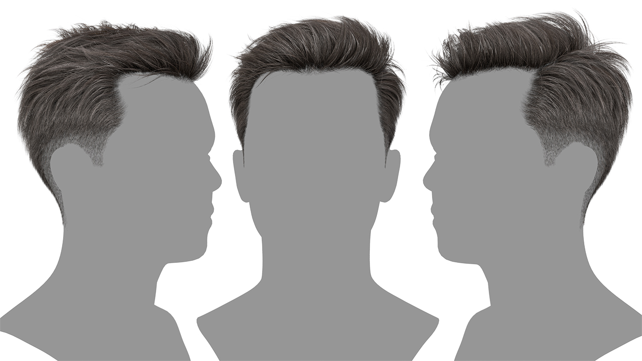 Realtime Hair - Quiff male hair