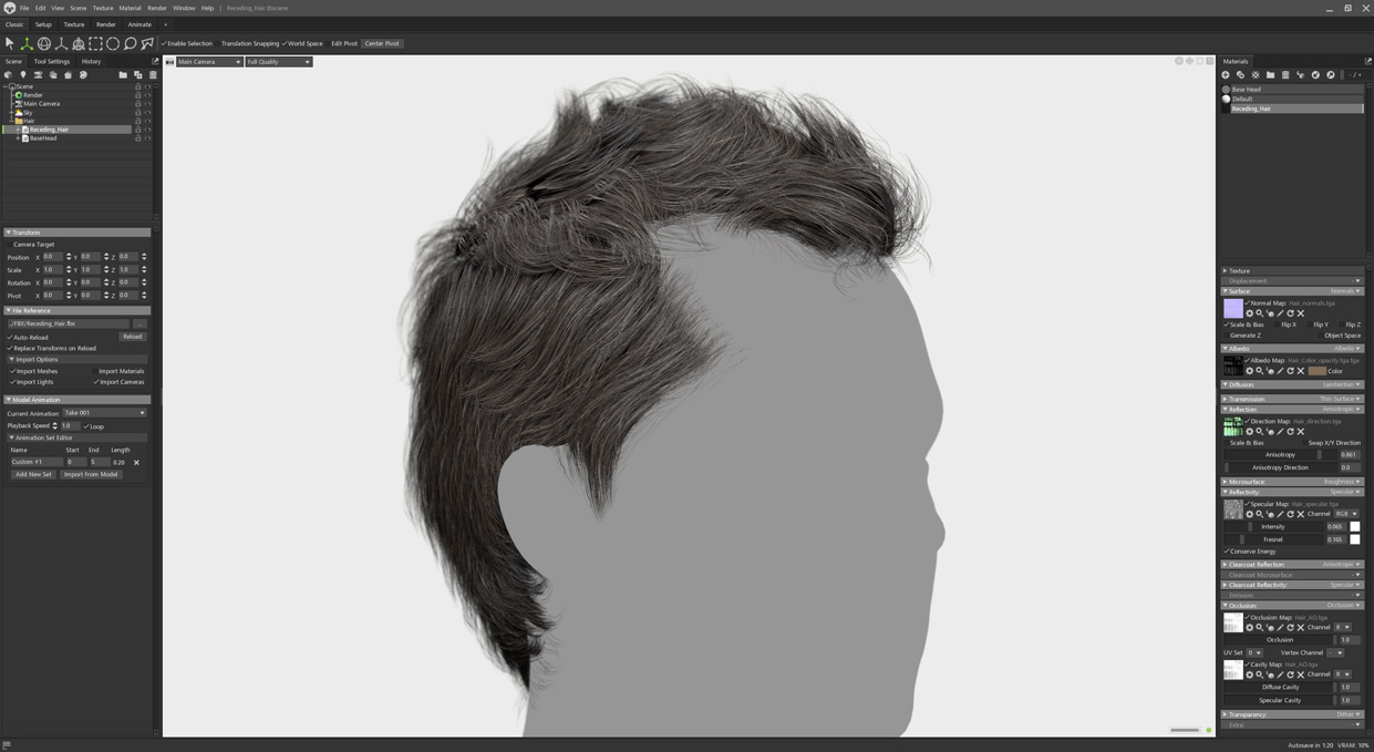 polygon hair for marmoset toolbag