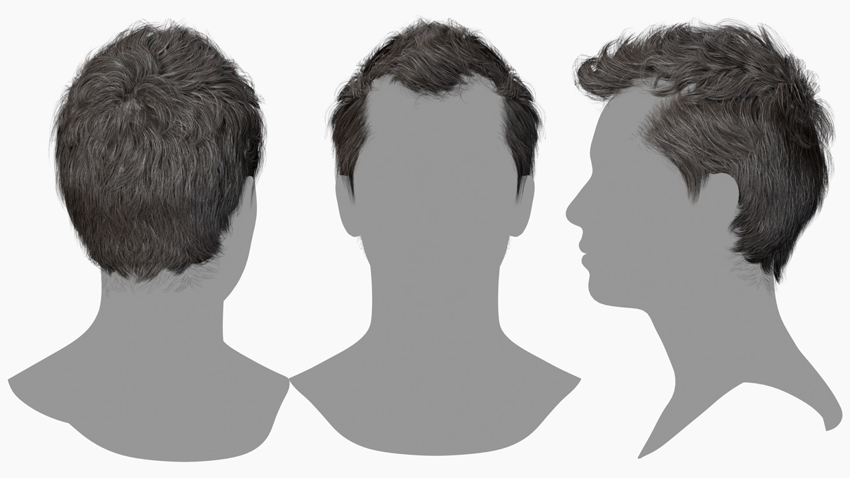 Male polygon hair style, Receding hair