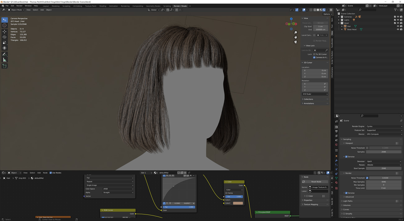 Blender hair card