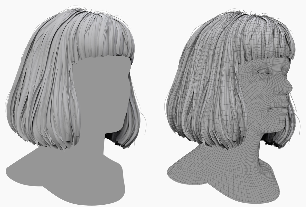 Download polygon hair realtime high resolution models