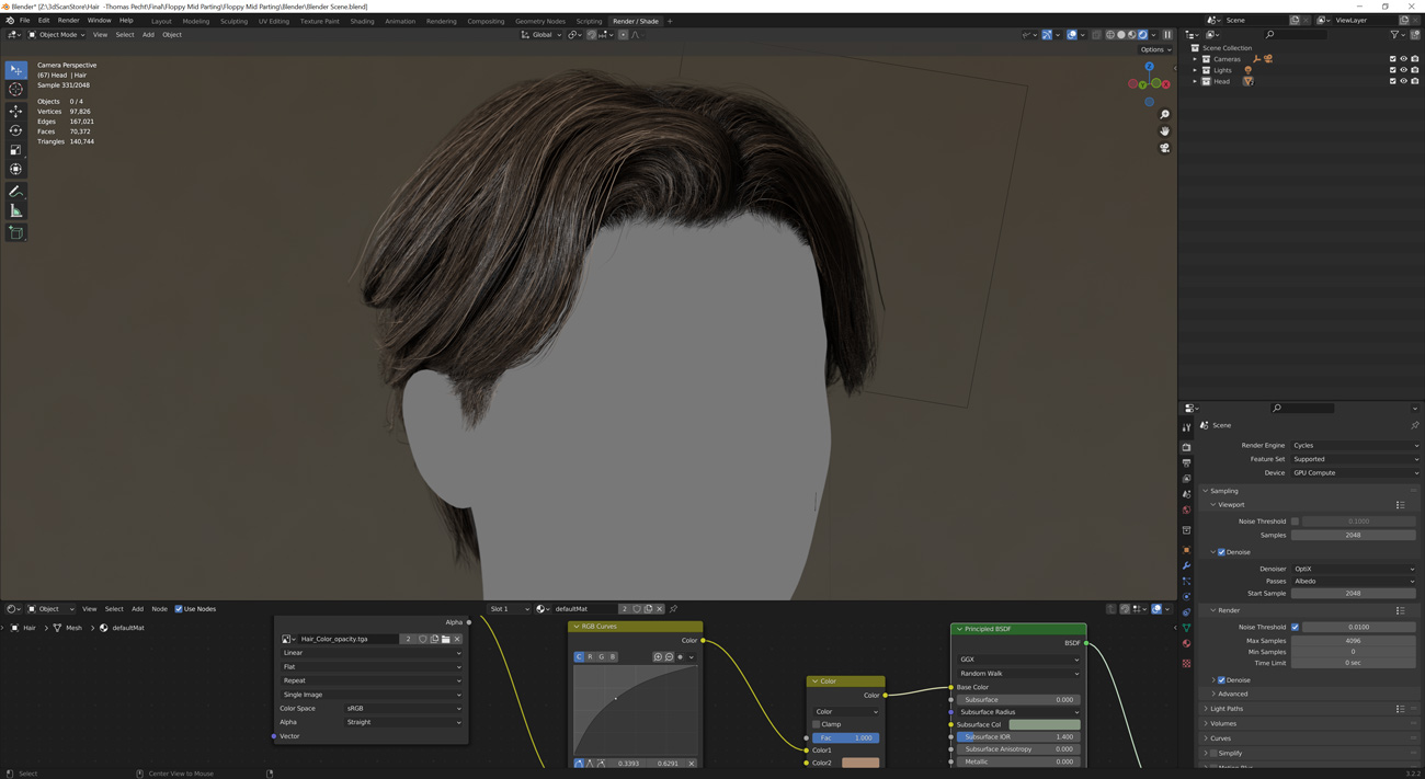 Blender hair card