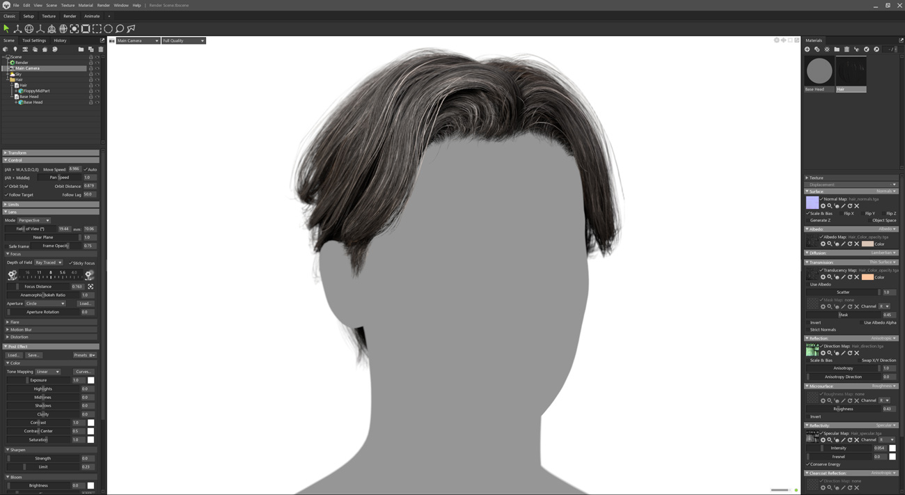 polygon hair for marmoset toolbag