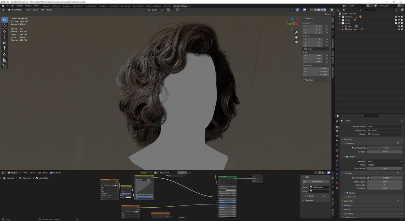 Blender hair card