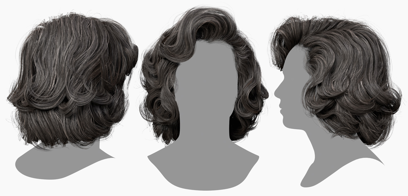 Male polygon hair style, marilyn hair