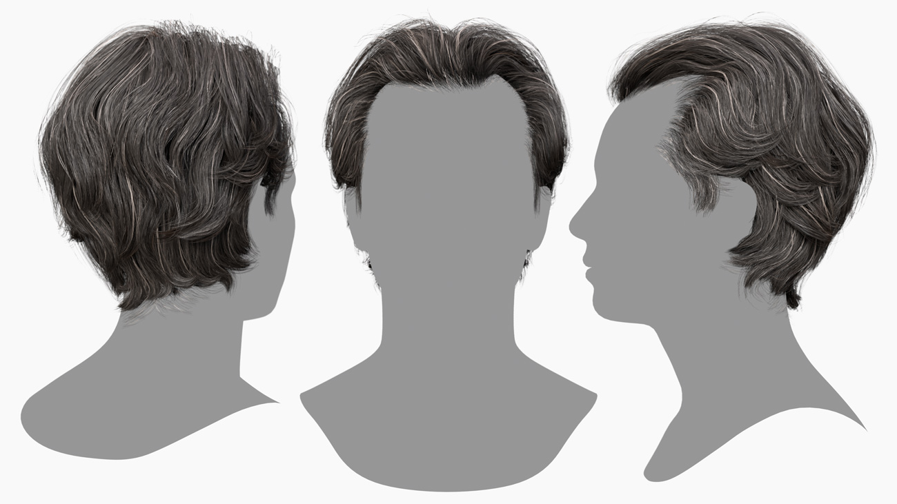 Male polygon hair style, suave hair