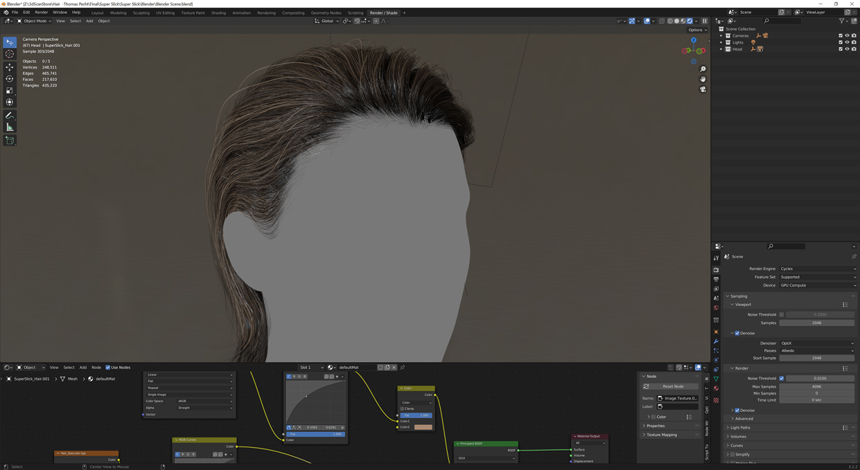 Blender hair card