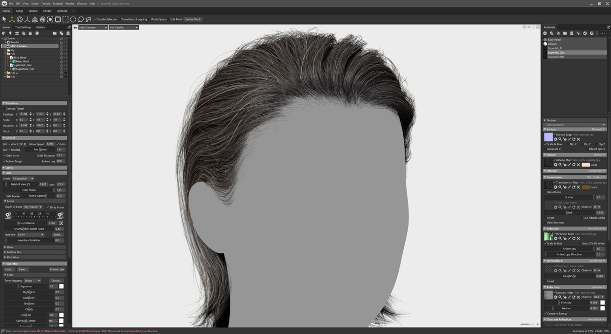 polygon hair for marmoset toolbag