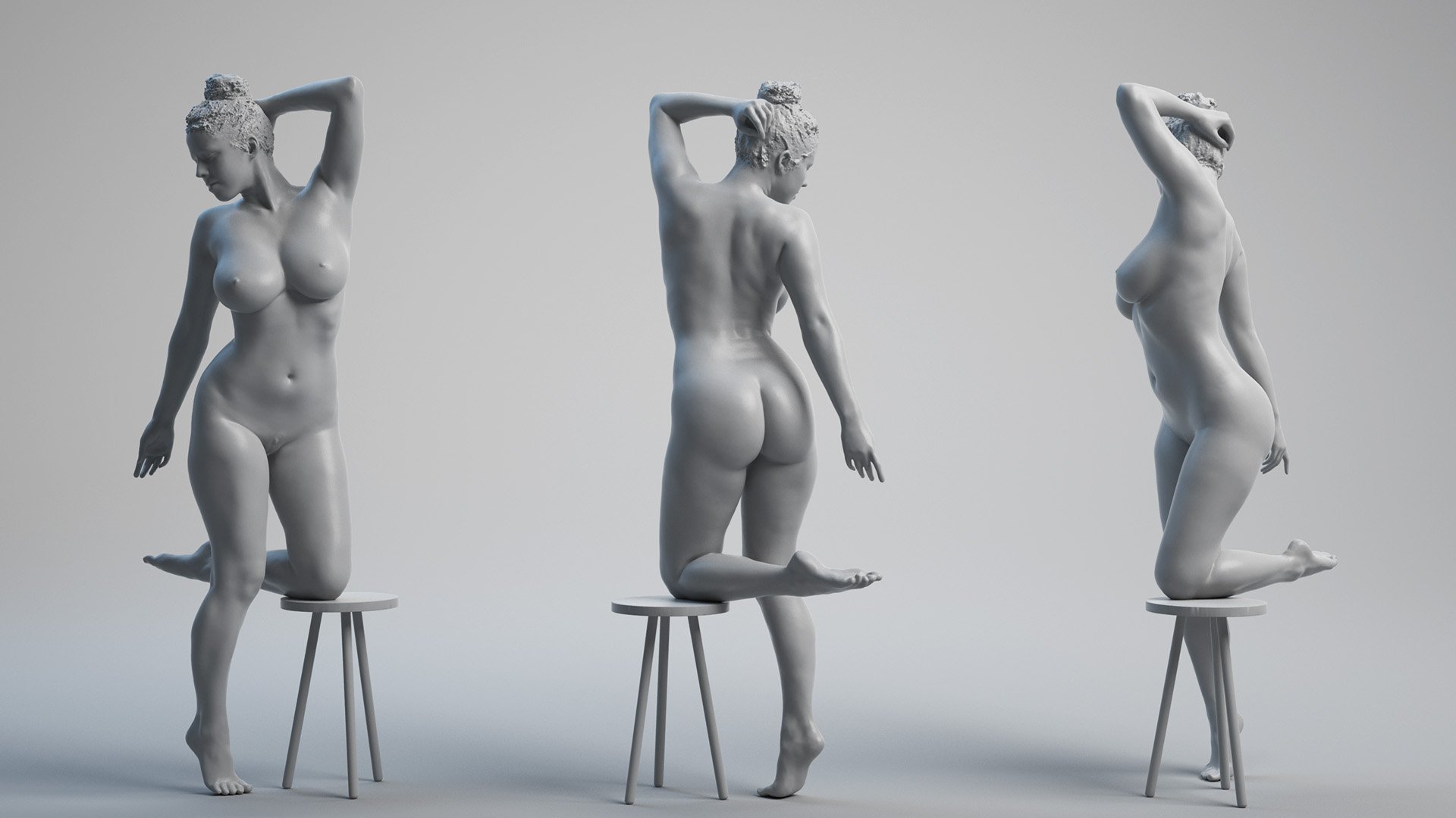 3D Model Mega Pack 05 / 60 x Classical Female Body Scans